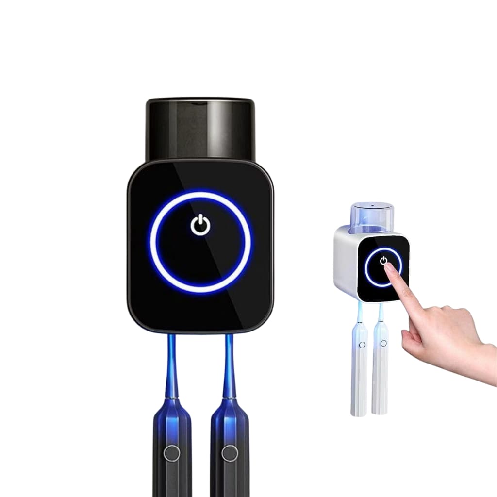 Suporte Dispenser de Escova e Pasta de Dentes Com Esterilizador UV