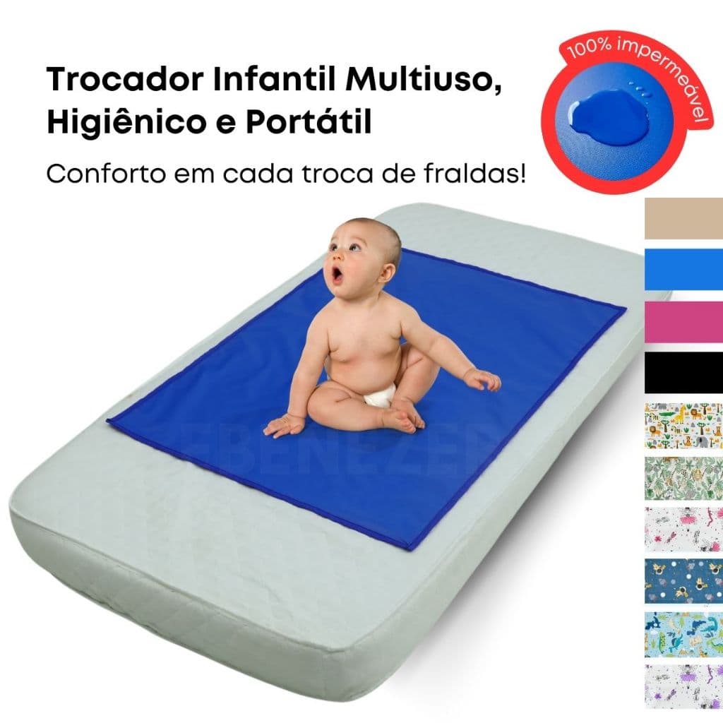 Trocador Dupla Face Infantil Impermeável Protetor Geriátrico Portátil Higiênico