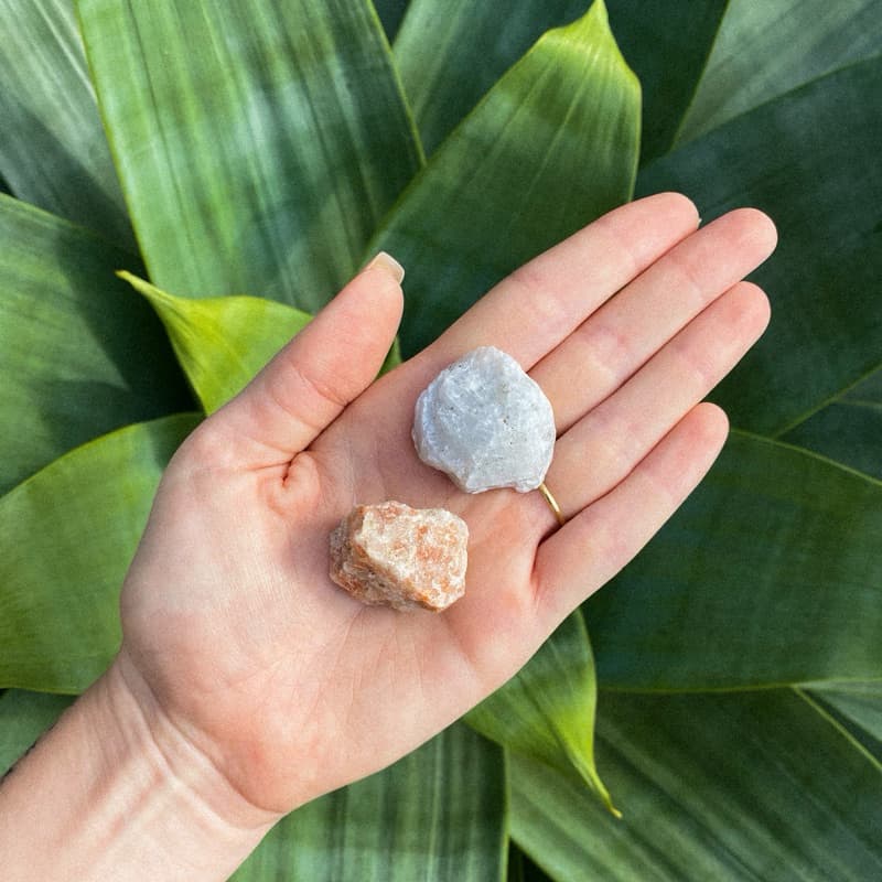 PEDRA DA LUA E PEDRA DO SOL VERDADEIROS - Cristal Pedra da Lua e do Sol Bruto Natural