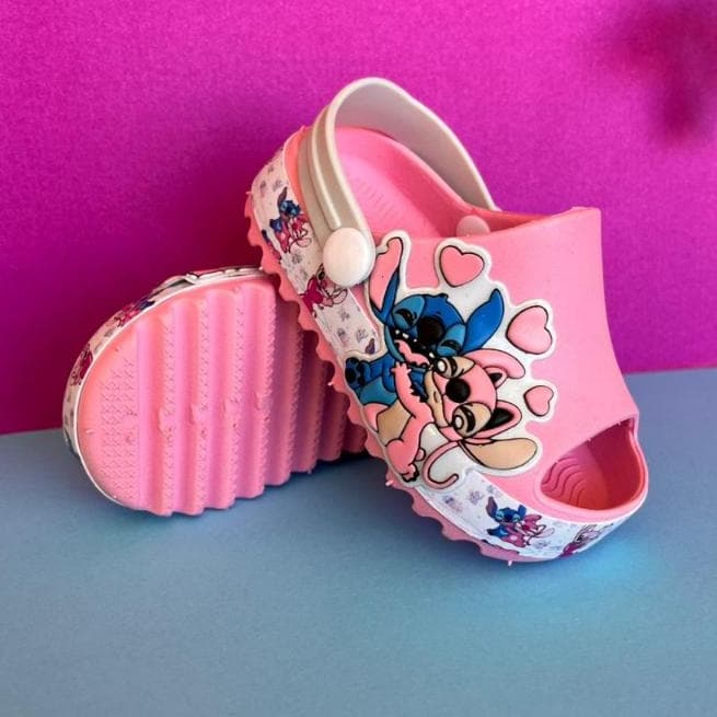 Sandálias Babuche Stitch Bebe Menina Confortável Fofo Macio Dia a Dia Escola