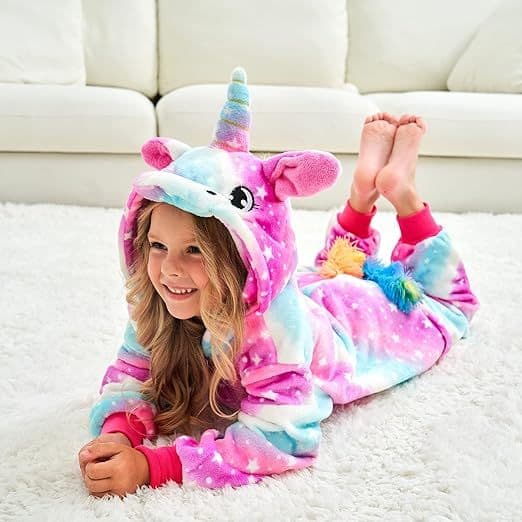 Pijama Macacão Infantil Unicórnio de menina Rosa Estrelado - Pronta Entrega no Brasil