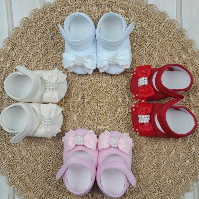 Sapatinho de bebê - Sapatilha Boneca Feminina Batizado