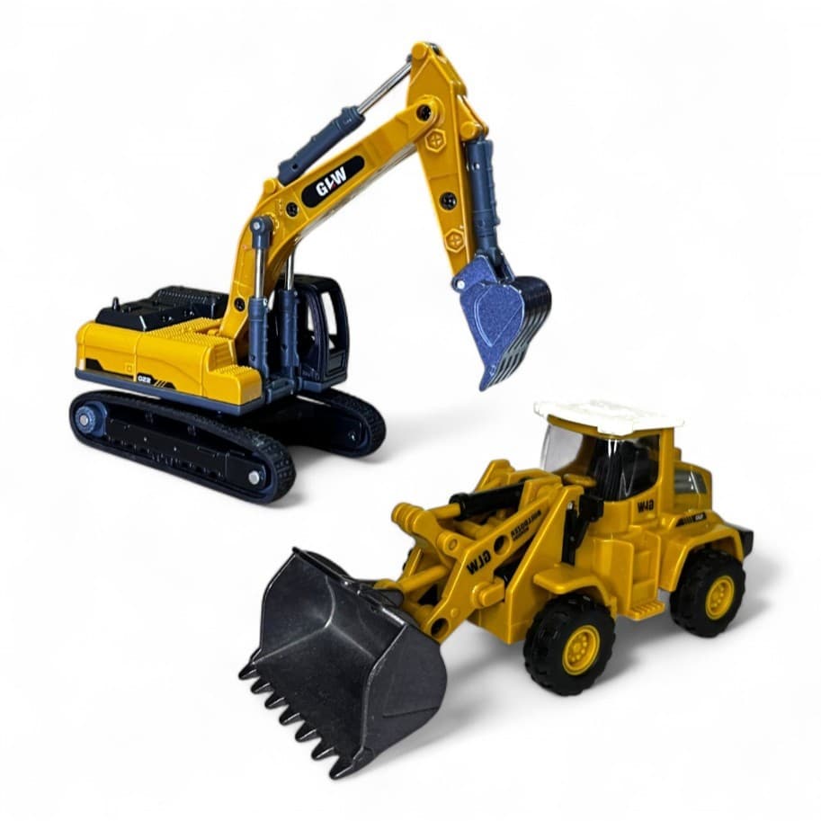 Miniatura Escavadeira Carregadeira Metal Fricção