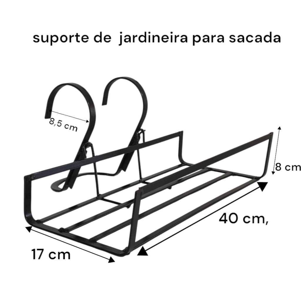 SUPORTE DE JARDINEIRA  PARA SACADA 2025 ZANGAÇO