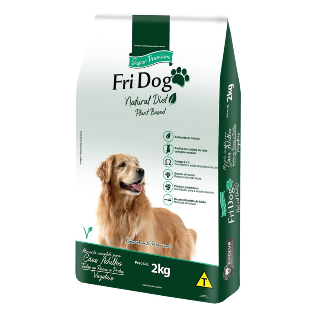 FriDog Vegetariana 2KG Natural Diet Vegana Ração Super Premium