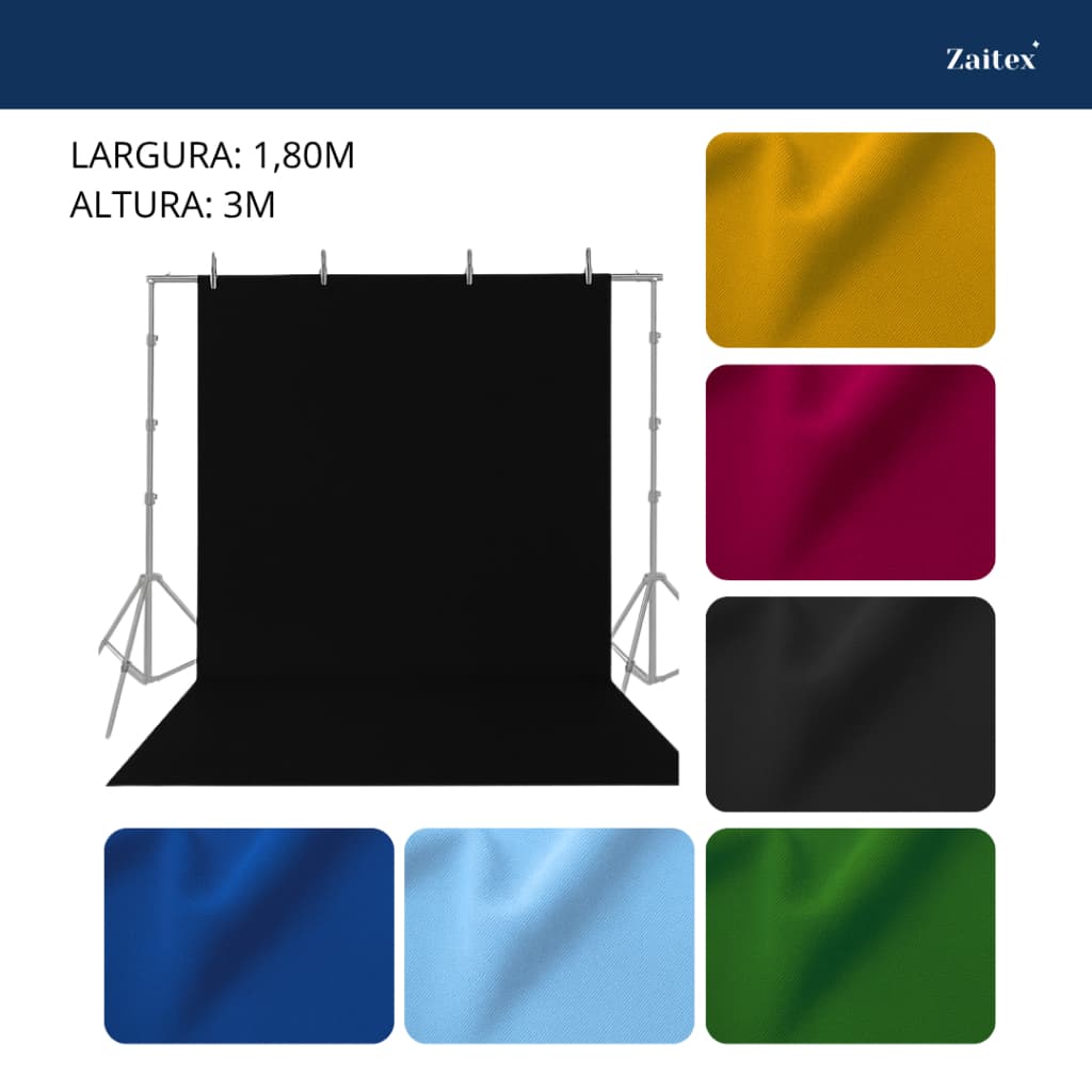 3m x 1,80m - Tecido Fotográfico Fundo Infinito Estúdio Foto Várias Cores