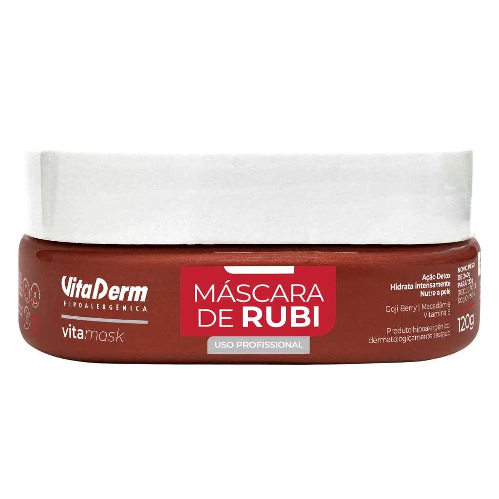 Máscara de Rubi 120g – Detox Facial, Ilumina e Rejuvenesce a Pele | Vita derm