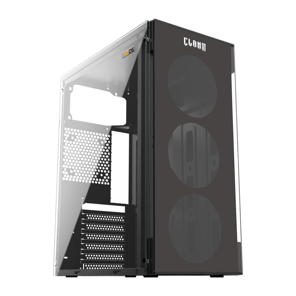 Gabinete Gamer com Lateral de Vidro ATX Clanm SMOG SEM FANS Black