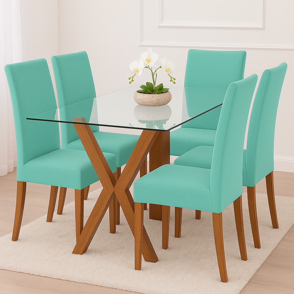 Kit 6 Capa de Cadeira Sala de Jantar Ajustável Cozinha Varias Cores