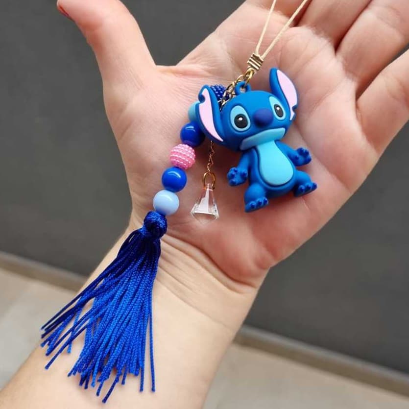 Strap phone / Decoração alça para celular - Stitch/perola tassel