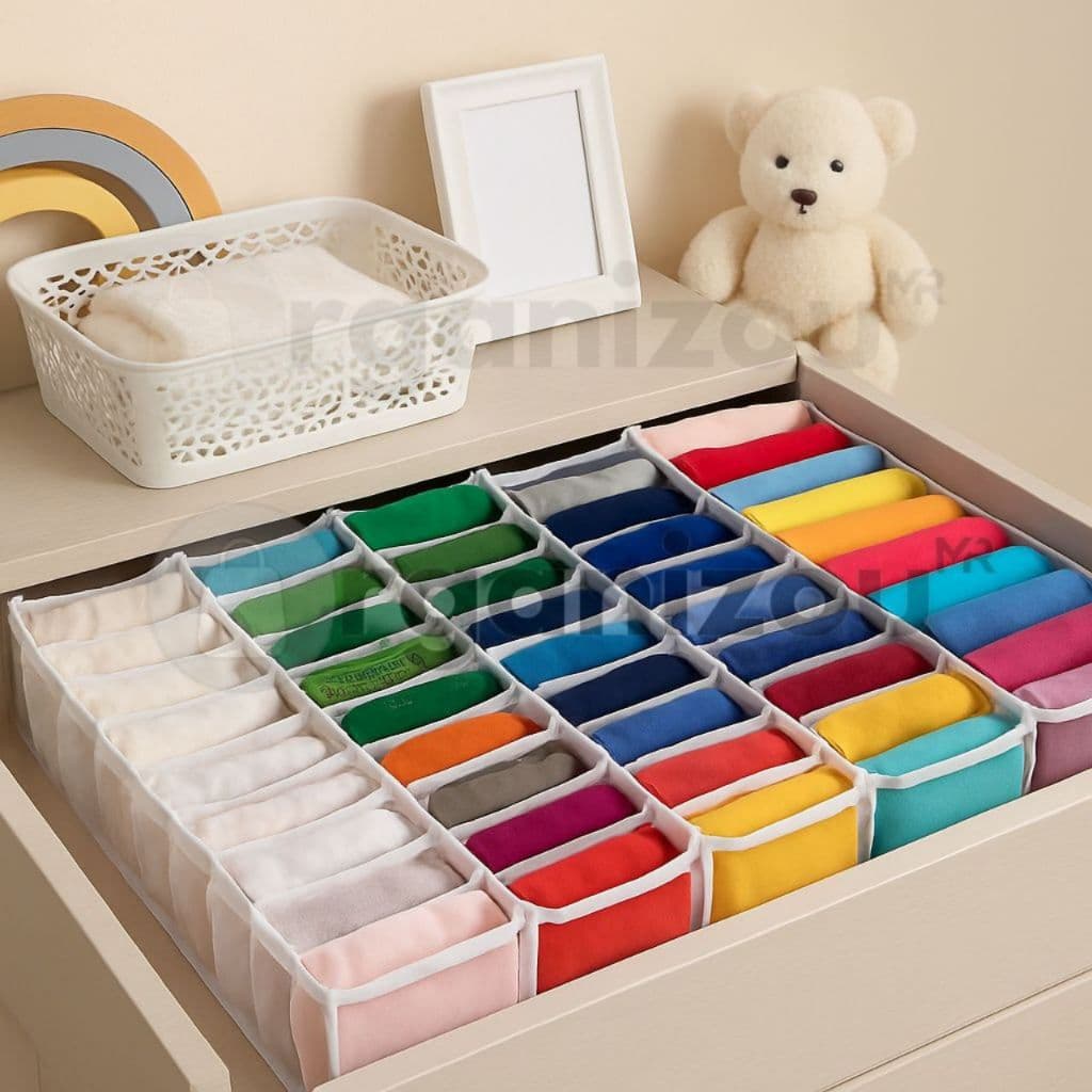 Kit 5 Colmeias Organizadoras de Gavetas com 10 Divisórias para Meias, Roupas Íntimas e Fraldas