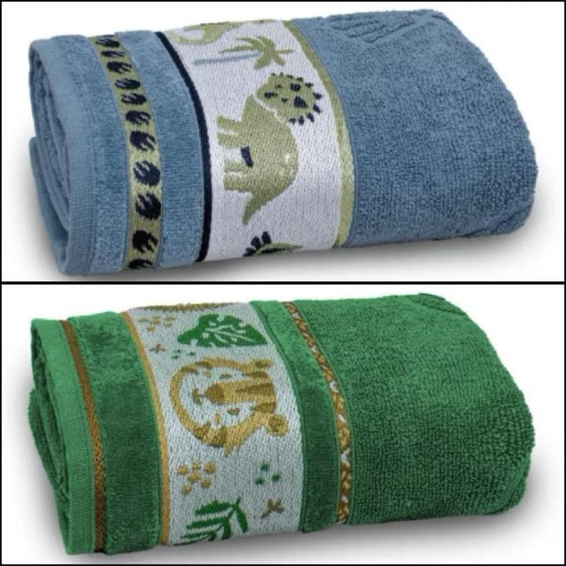 Kit 2 toalha de banho infantil 100% algodão malha para menino para menina