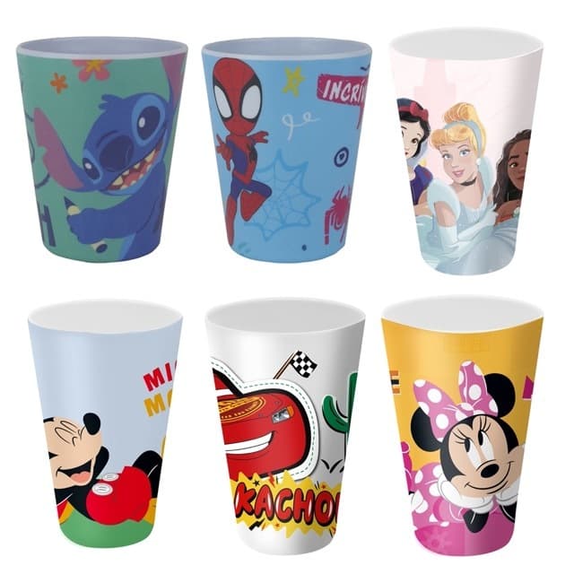 Copo Infantil Disney 300ml BPA Free Stitch Princesas Homem Aranha Minnie Mickey