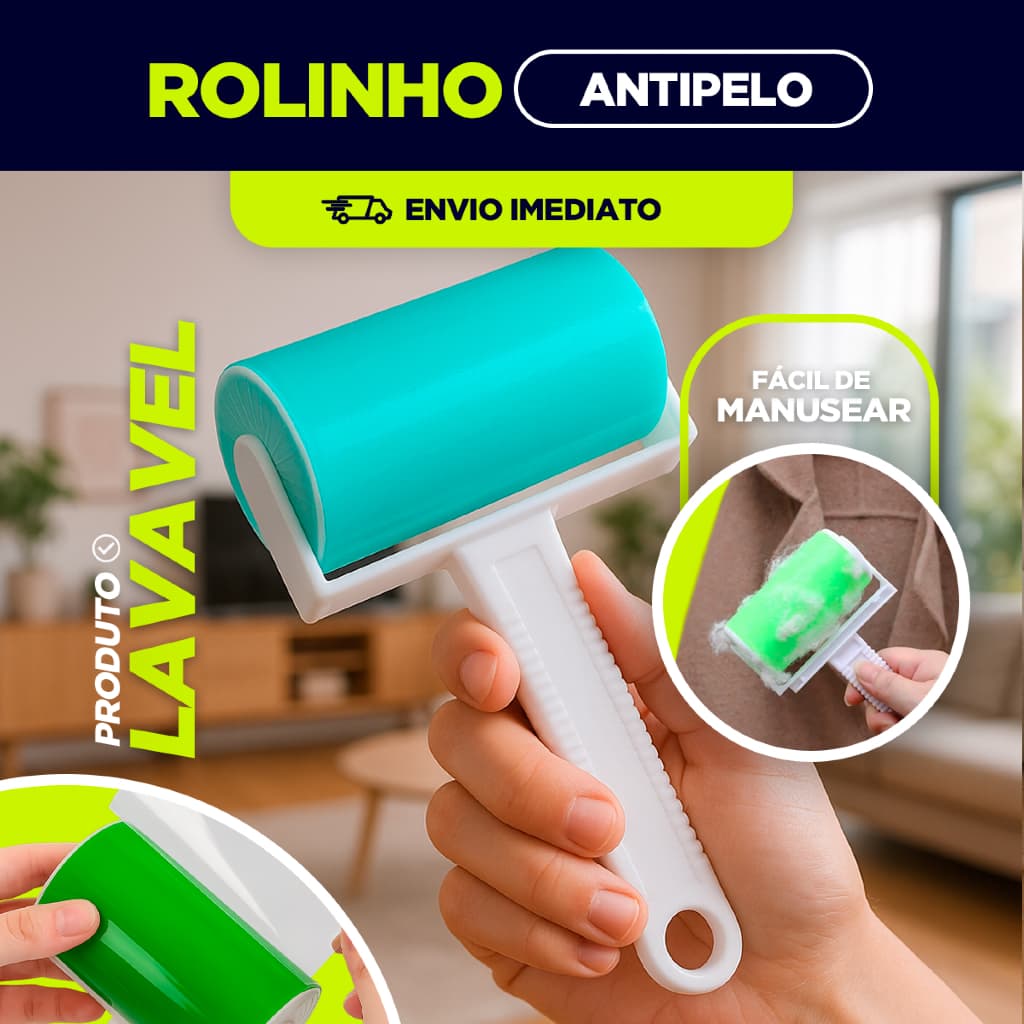 Rolo Tira Pelos Fiapos Poeiras Lavável Multiuso Universal Plástico Original Alta Qualidade
