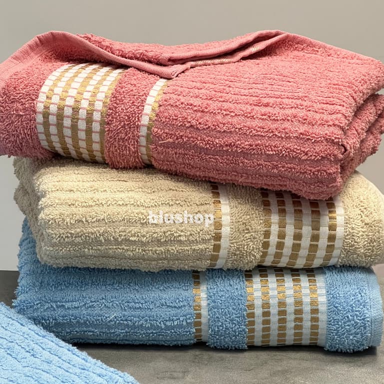 Kit 3 Toalha banho Banhão Canelada Luxo Gigante 140x75cm 100% Algodão Jogo