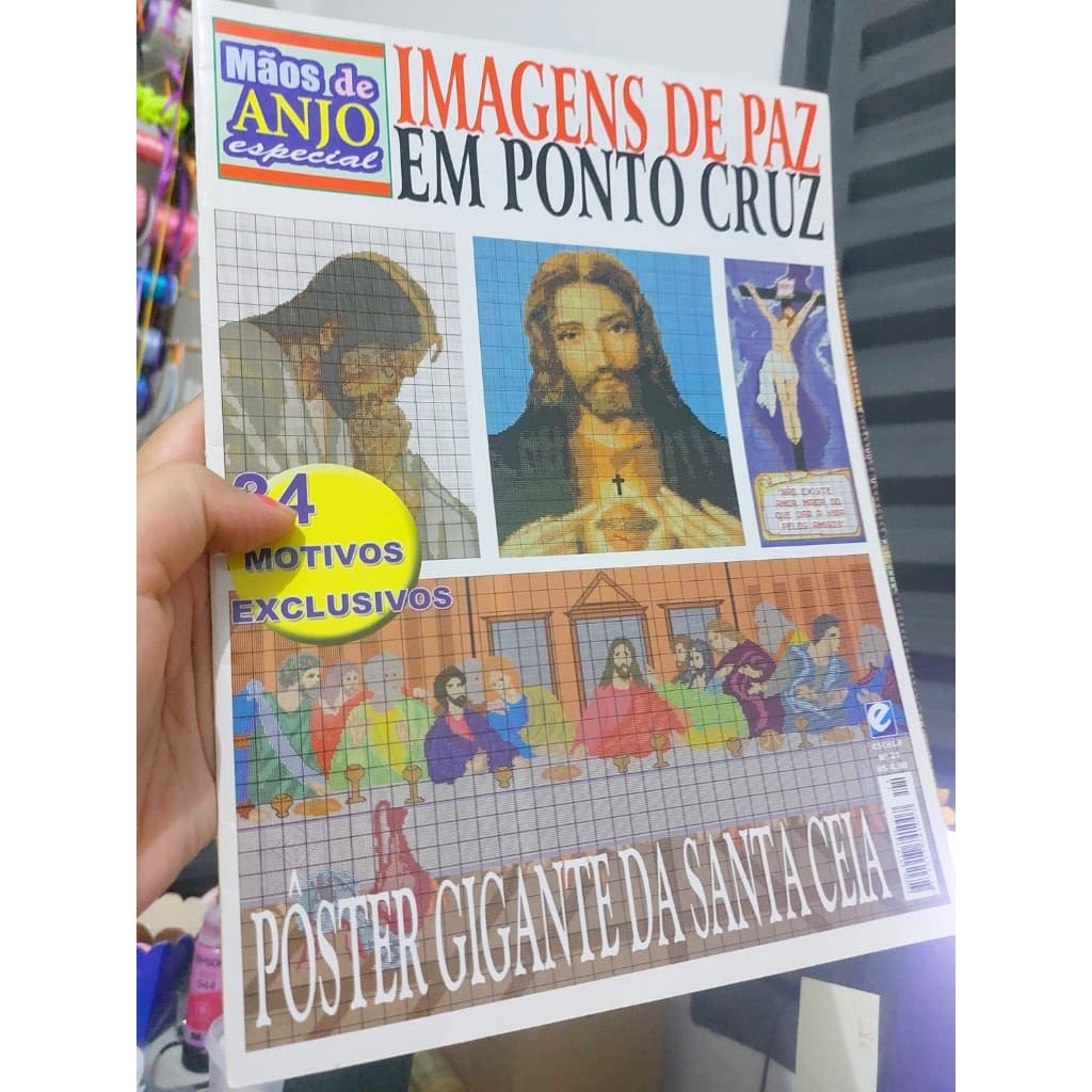 Revista ponto cruz Imegens e paz em ponto cruz