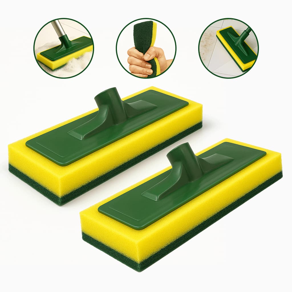 Kit 2 Mop Abrasivo Limpa Azulejo Piso Limpeza Pesada Esfregão Banheiro Cozinha Quintal Garagem