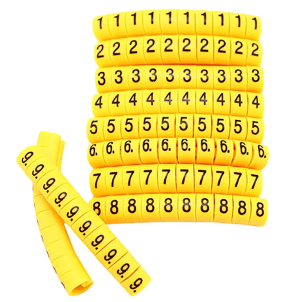 Kit 1000 Peças Anilha Identificador Marcador Cabos Fios de 2,5 A 4mm Ec-1 Numerados do 0a9