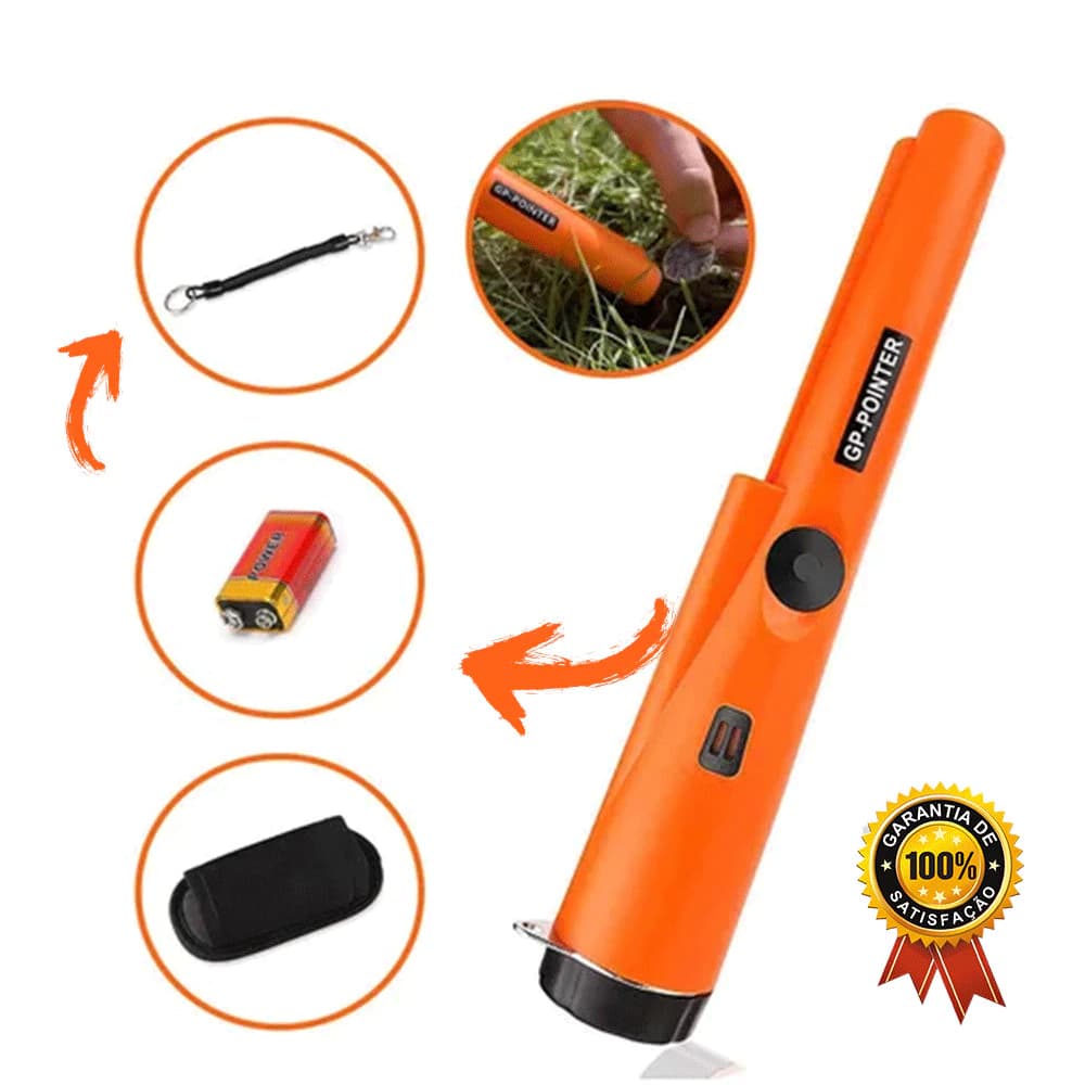 Detector De Metal Portatil Prova De Agua Pointer Ouro Prata Pinpointer Gp Pointer Original -  Acompanha Bateria