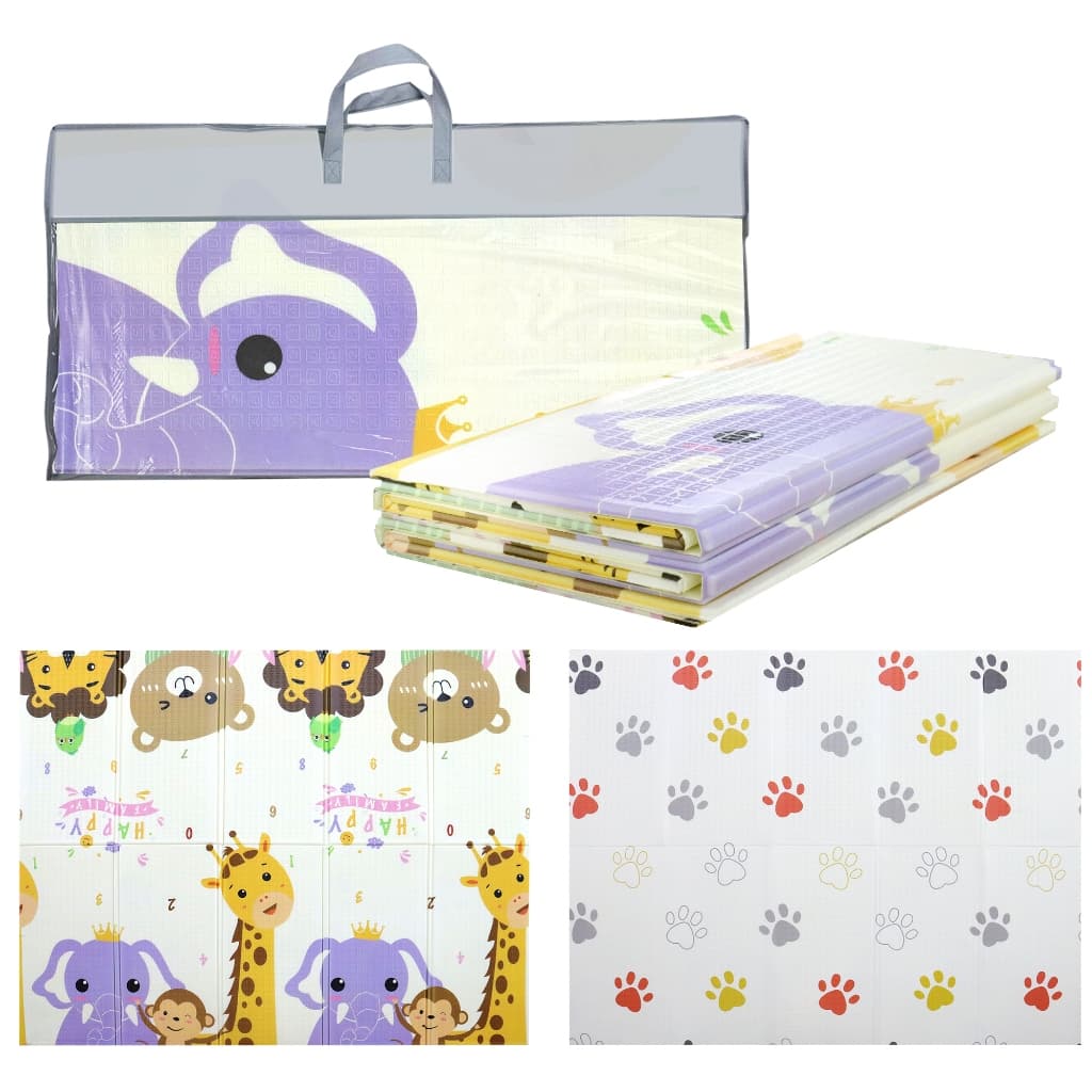 Tapete de Atividades para Bebê XPE Térmico, Dobrável, Impermeável e Dupla Face, 200x150cm/180x150cm