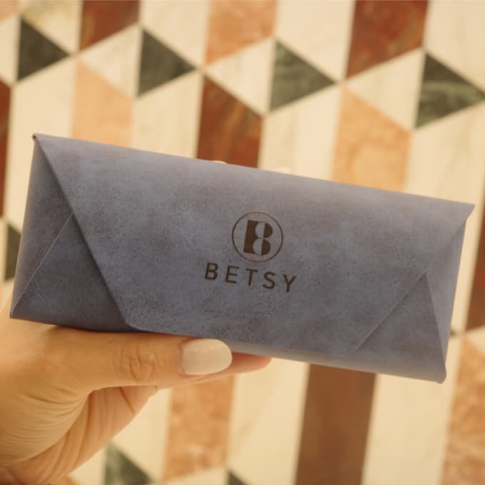 【Betsy】Estojo BETSY para Óculos | Caixa Rígida Camurça Azul Unissex à Prova d’Água e Poeira