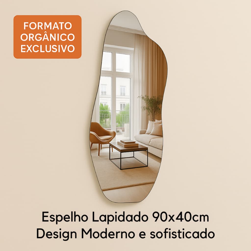 Espelho lopazzi Grande Moderno Polido Decorativo 90x40cm Luxo Quarto Sala Hall Pinterest Banheiro Closet