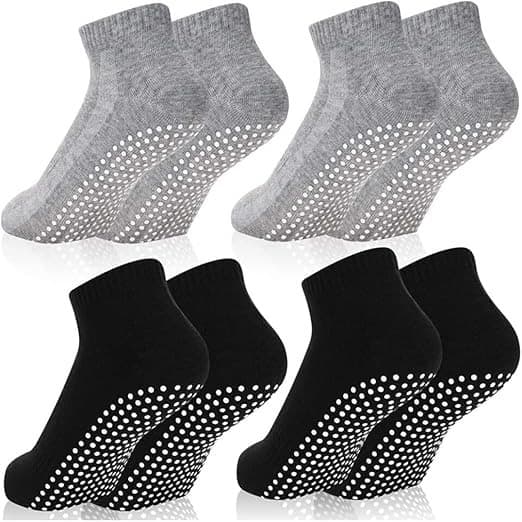 Kit 3 ou 6 Pares Meia Cano Curto Com Antiderrapante Pilates Unissex Algodão Conforto