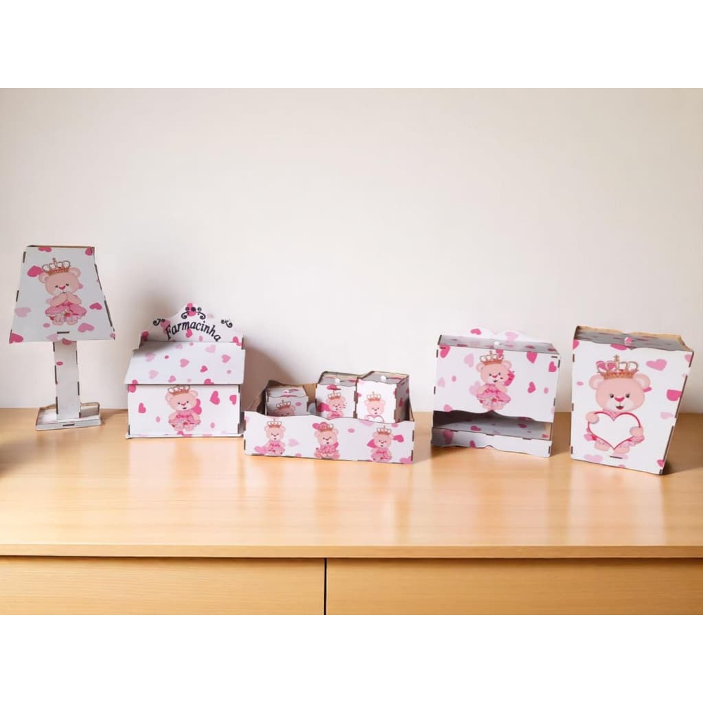 Kit de Higiene para Bebê 8 Peças Ursinho/a Para Menina Menino Presente Chá de Bebê Kit Essencial