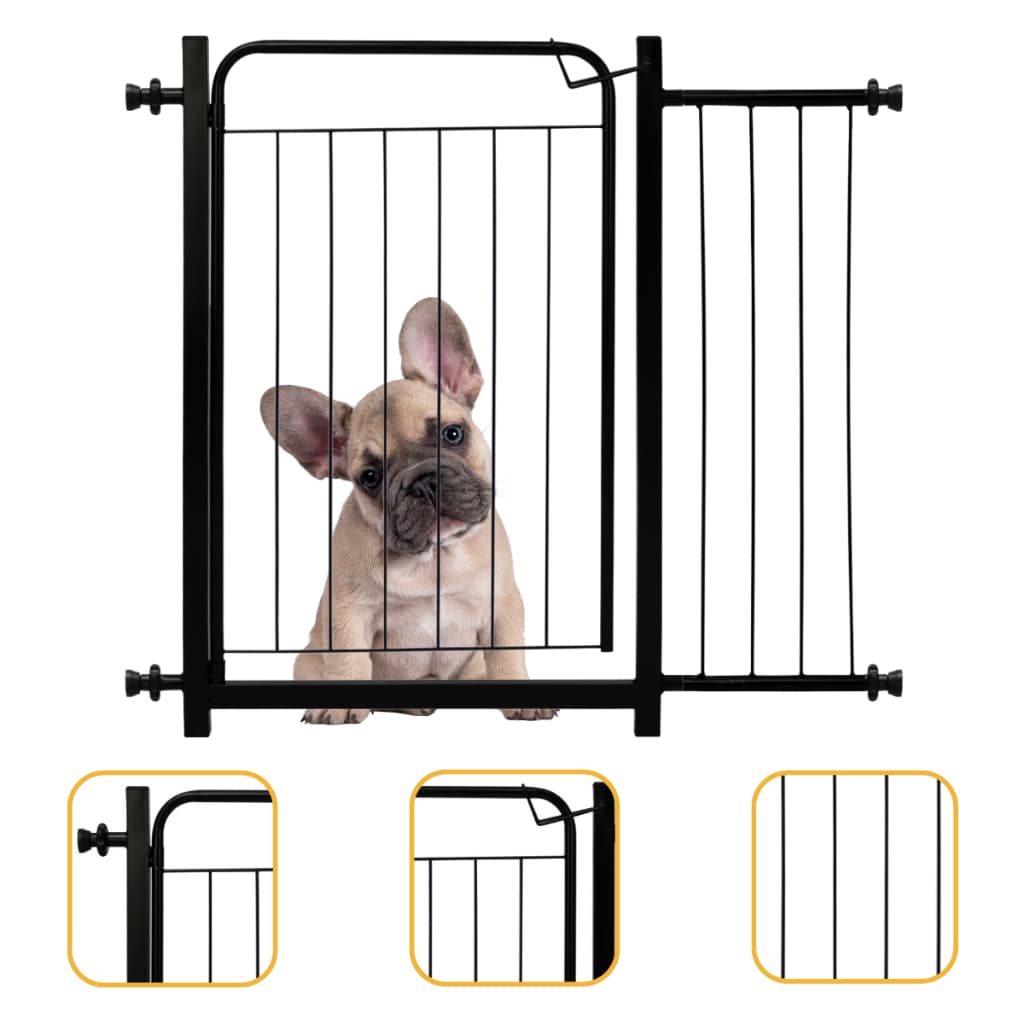 Grade Portão Proteção Pet Cachorro 90 A 95 Cm Criança Cães Small Cor Preto