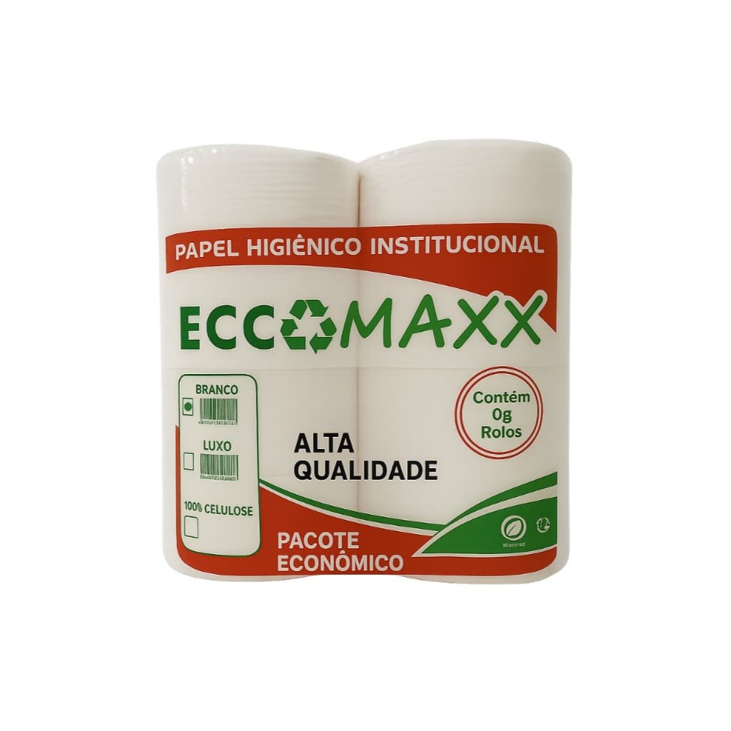 Papel Higiênico Grande Rolão Institucional 8 Rolos Eccomaxx Branco Barato