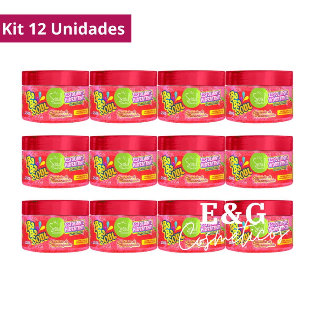 Kit 12 Esfoliante Hidratante Corpo & Rosto Babasoul 250g Soul Cosméticos