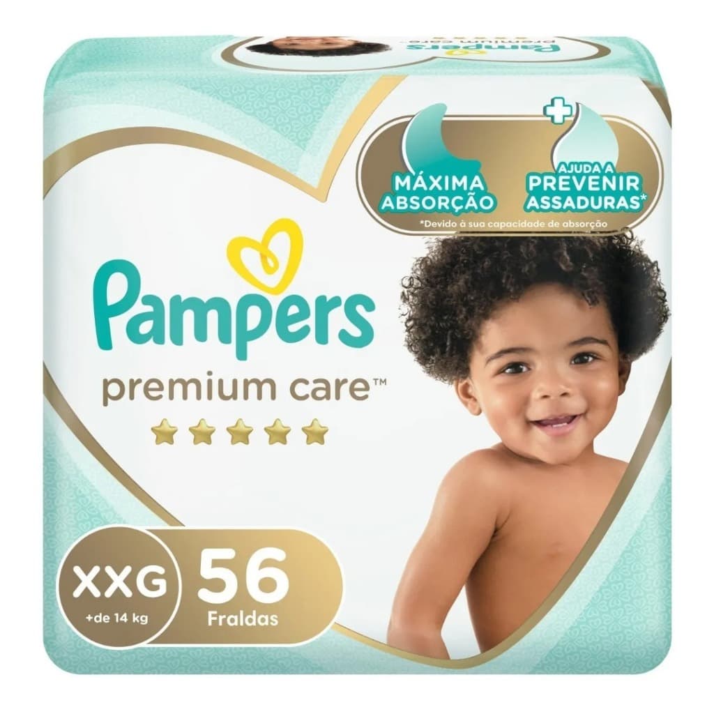FRALDA PREMIUM CARE XXG PAMPERS 56UN