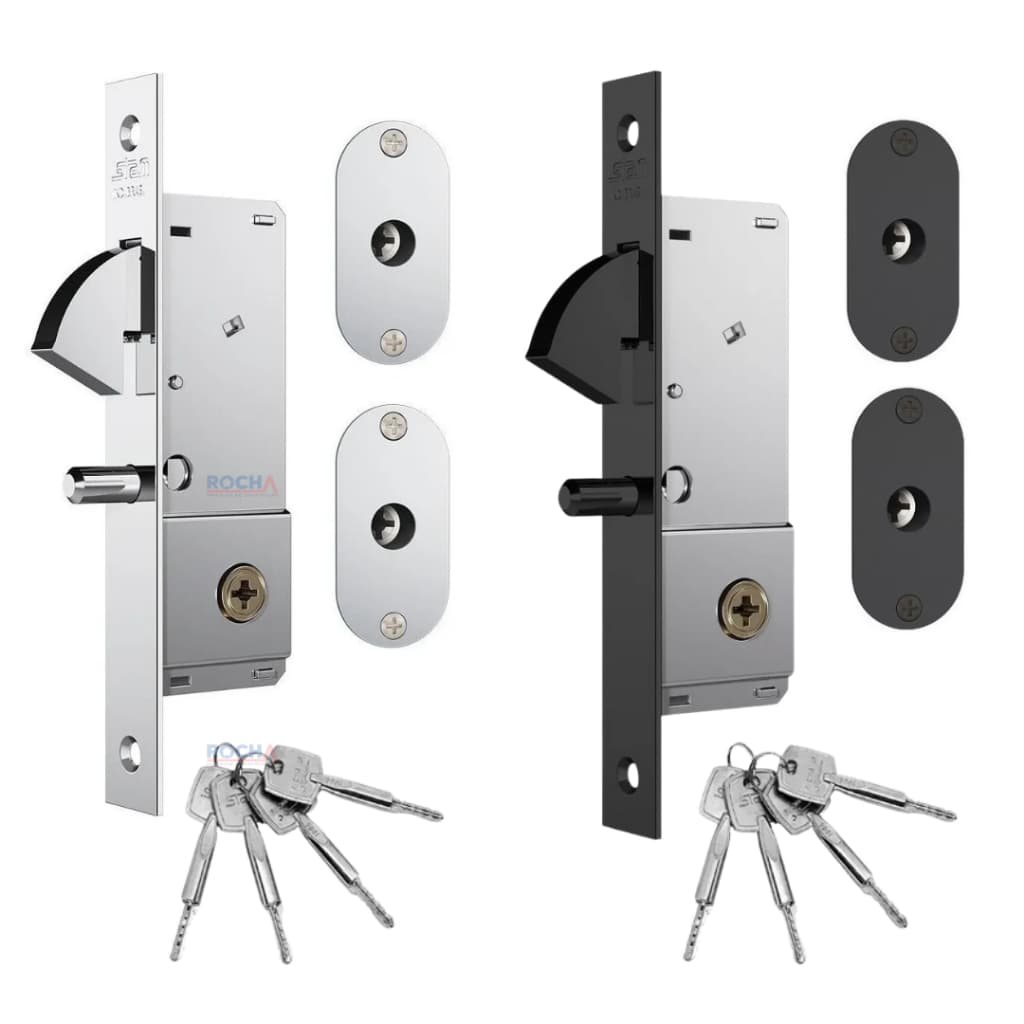 Fechadura Inox para Porta de Correr 1940 com 4 Chaves Tetra Stam