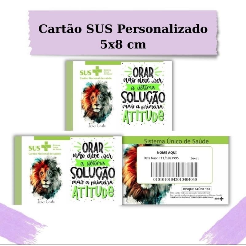 Cartão Sus Personalizado Leão de Judá