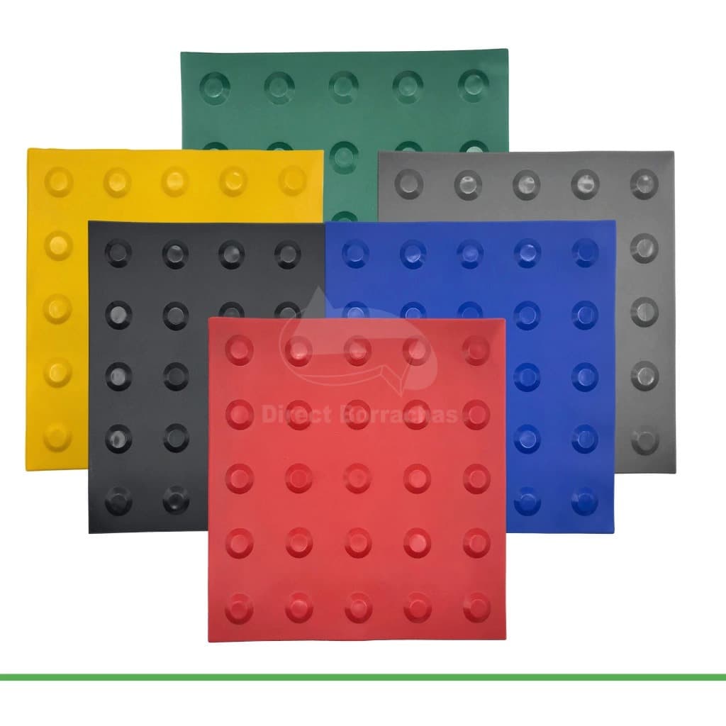 Piso Tátil ALERTA - kit 10 peças - PVC 25x25cm -  Acessibilidade