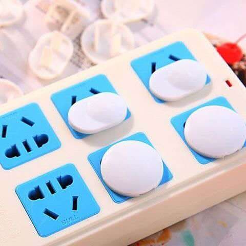 6  Protetores de Tomada para Bebê Segurança Contra Choque Com Chave Trava Proteção Criança Infantil