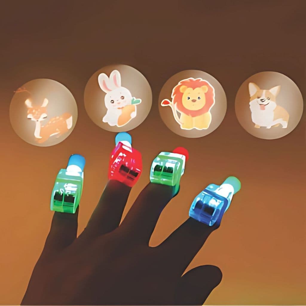 Lanterna Infantil Dedo Projeção Sortida Luz Colorida Brinquedo Crianças Menino Lâmpada Desenho LED