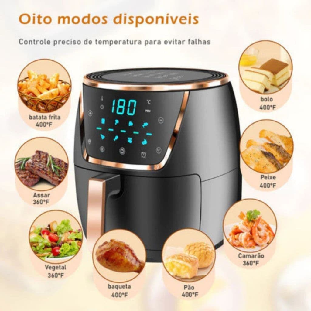 Fritadeira Coibeu 6,5L Facilita Fry Analogica 110v/127v/220v Air Circuit 360 Potência 1500w