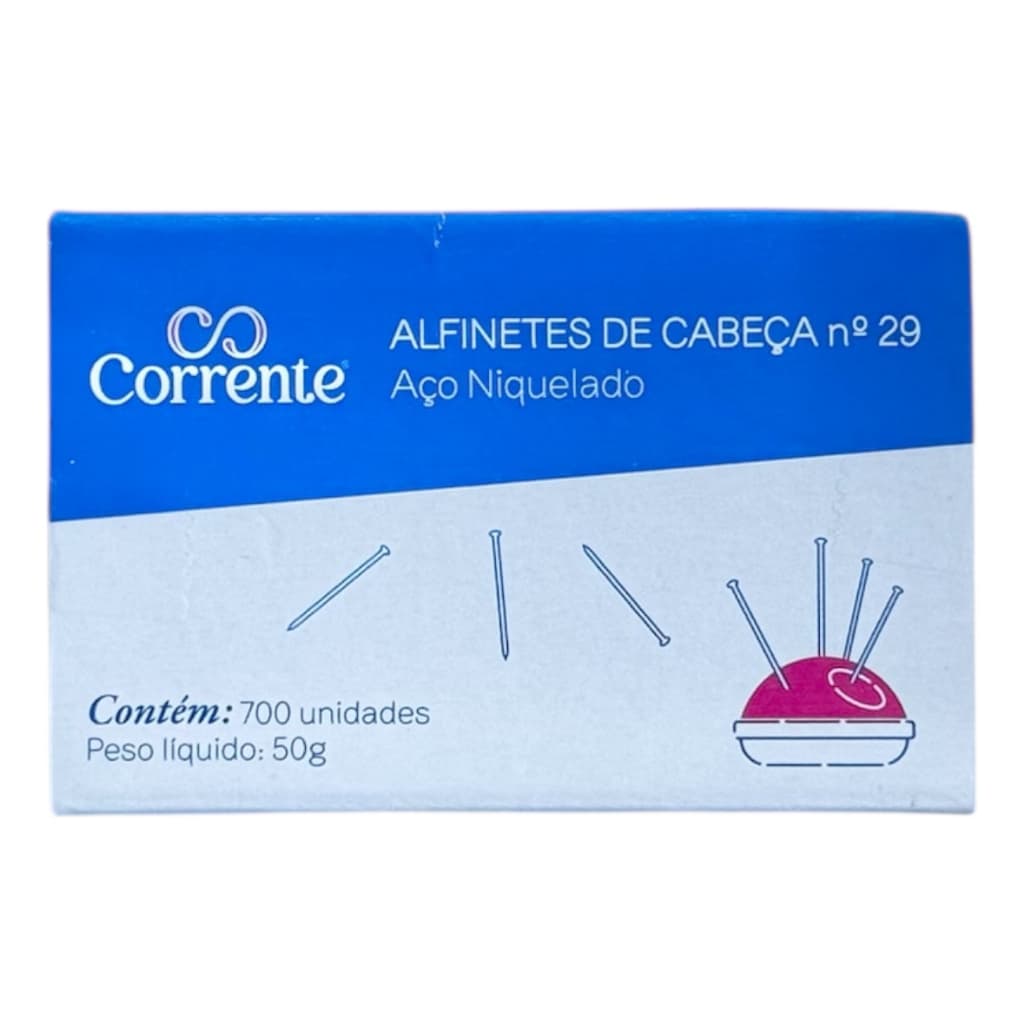 Alfinete De Cabeça Corrente Nº29 Niquelado Caixa C/ 700 Unid