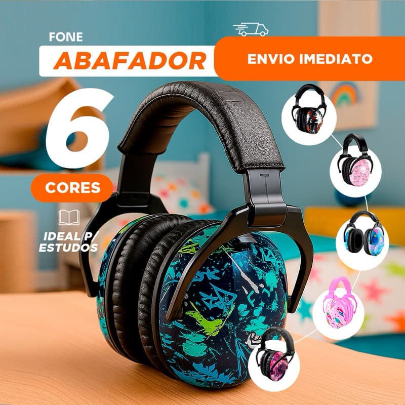 Abafador Autismo Infantil Fone Protetor de Som Ouvido Auricular Ruido Super Confortavel Tdah Tea Autista