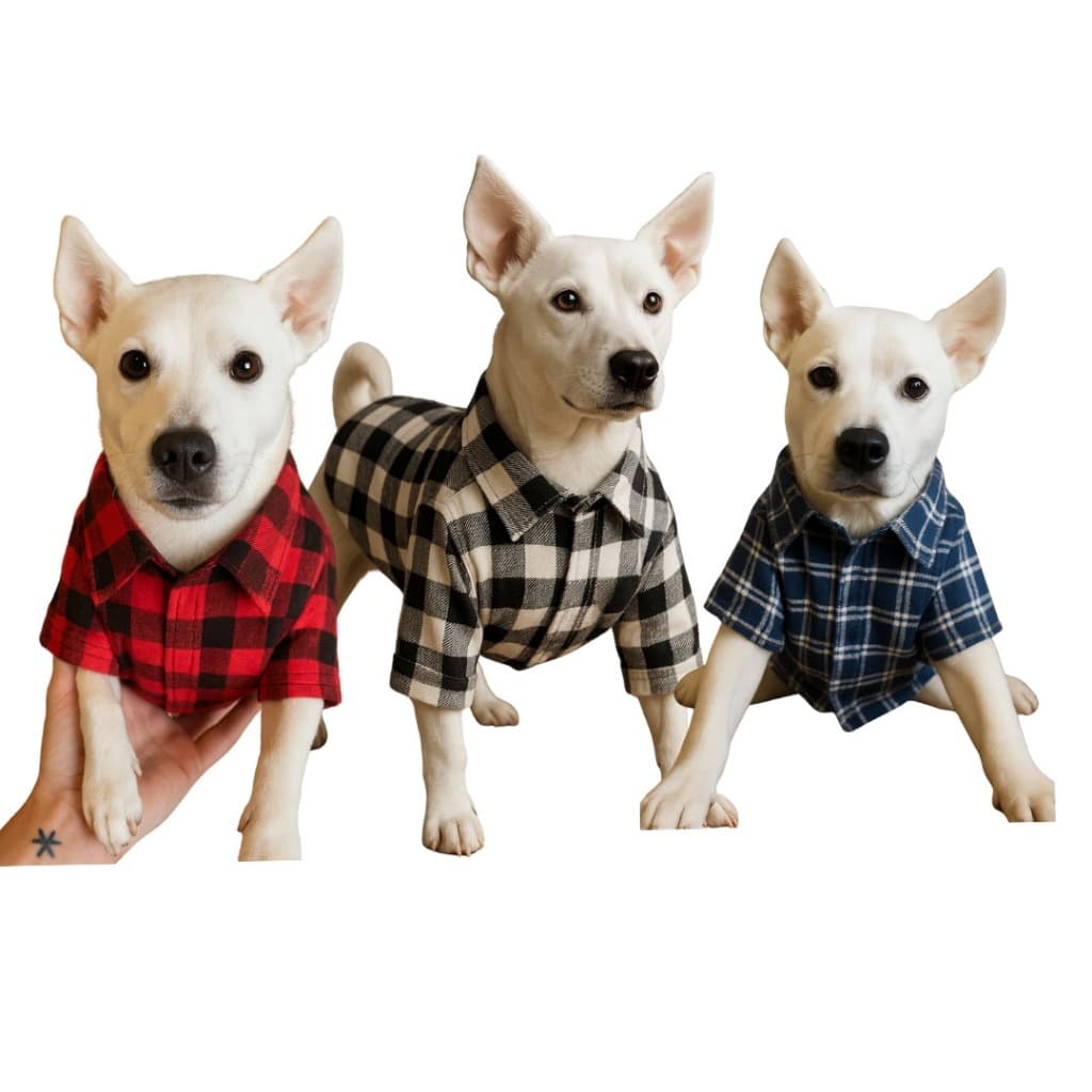 Camisa pet xadrez festa junina camisa roupinha para cachorro