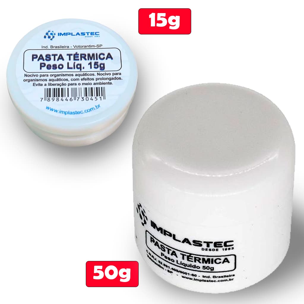 Pasta Térmica De Silicone Dissipadora Calor 50g Ou 15g Implastec Processador CPU Placa Gamer Celular