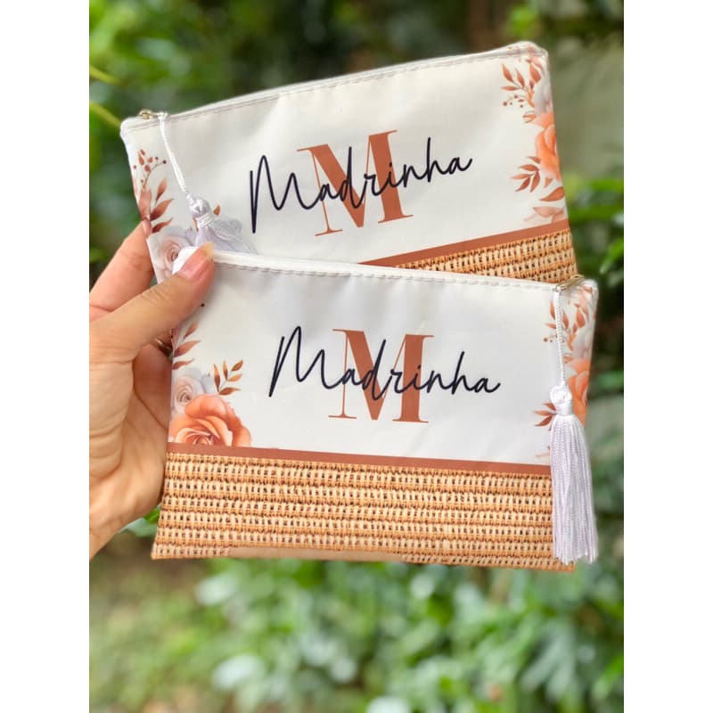 kit 7 unid. necessaire bolsinha terracota mimo MADRINHAS DE CASAMENTO lembrança convite casamento madrinhas noiva