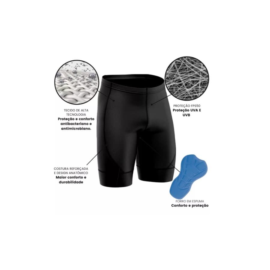 Bermuda Ciclismo Infantil Short Bike  Be Fast  Ciclista Kids Crianças Speed Mtb Unissex