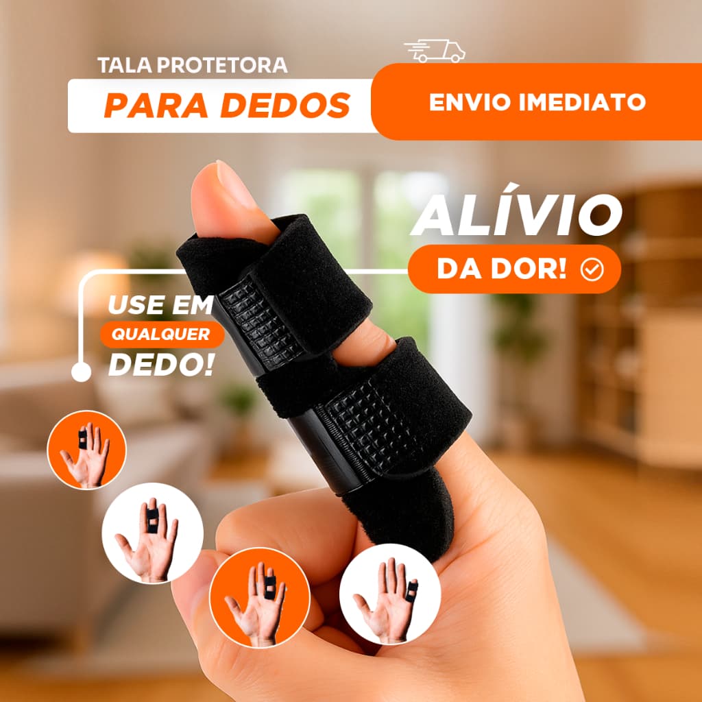 Tala Para Dedo Da Mão Proteção Fraturas Fixação Ajustável Gatilho Martelo Torto Imobilizadora Ortopédica