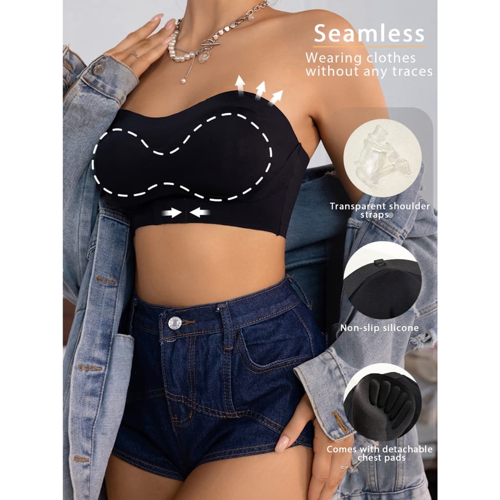 Sutiã Sem Aros com Alças para Mulheres  - Conforto Sem Costura Ajuste Sexy e Versátil para Dia a Dia 9302