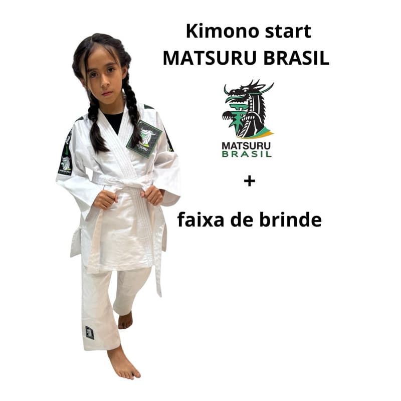 Kimono Start Iniciante Infantil Judô Jiu-Jitsu com Faixa