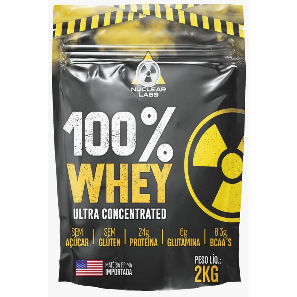 Whey Protein 2kg 100% Ultra Concentrado ZERO Açúcar e Glúten