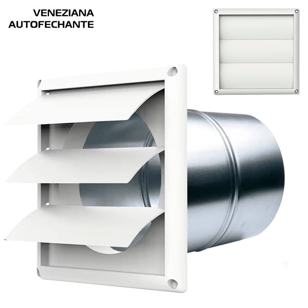 Veneziana Grade Auto Fechante Para Exaustão de Ar Tubo 150mm Coifa Depurador Exaustor