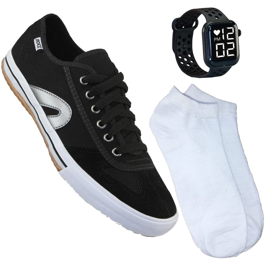 kit Tênis Adex Futsal Casual Masculino adulto Vulcanizado + Relógio + Meia